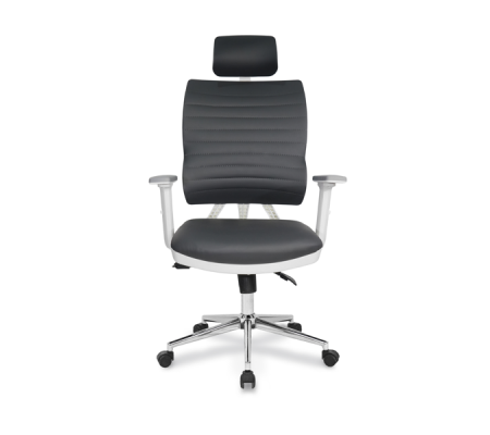 Jumbo Beyaz Gövde Deri Döşemeli Çalışma Koltuk